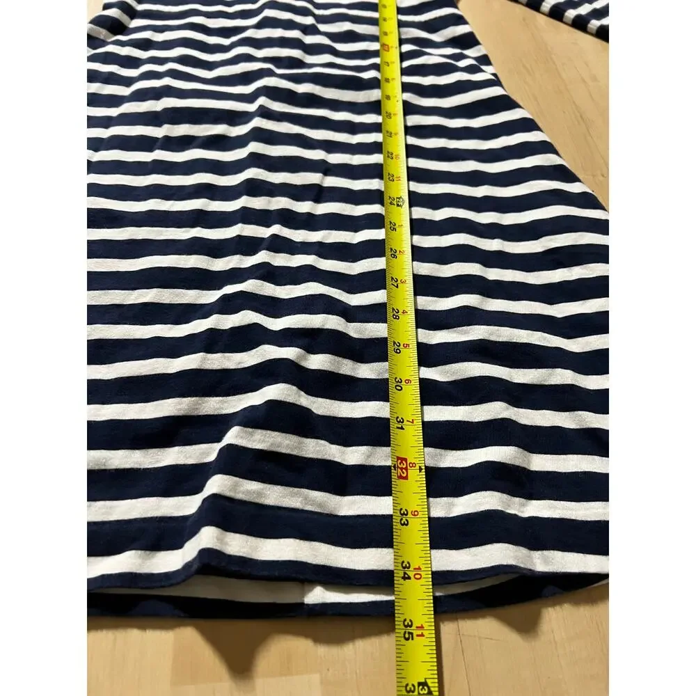 J.Crew 365 Dress Women Size S Navy White Stripe Long Sleeve Sailor French Chic
